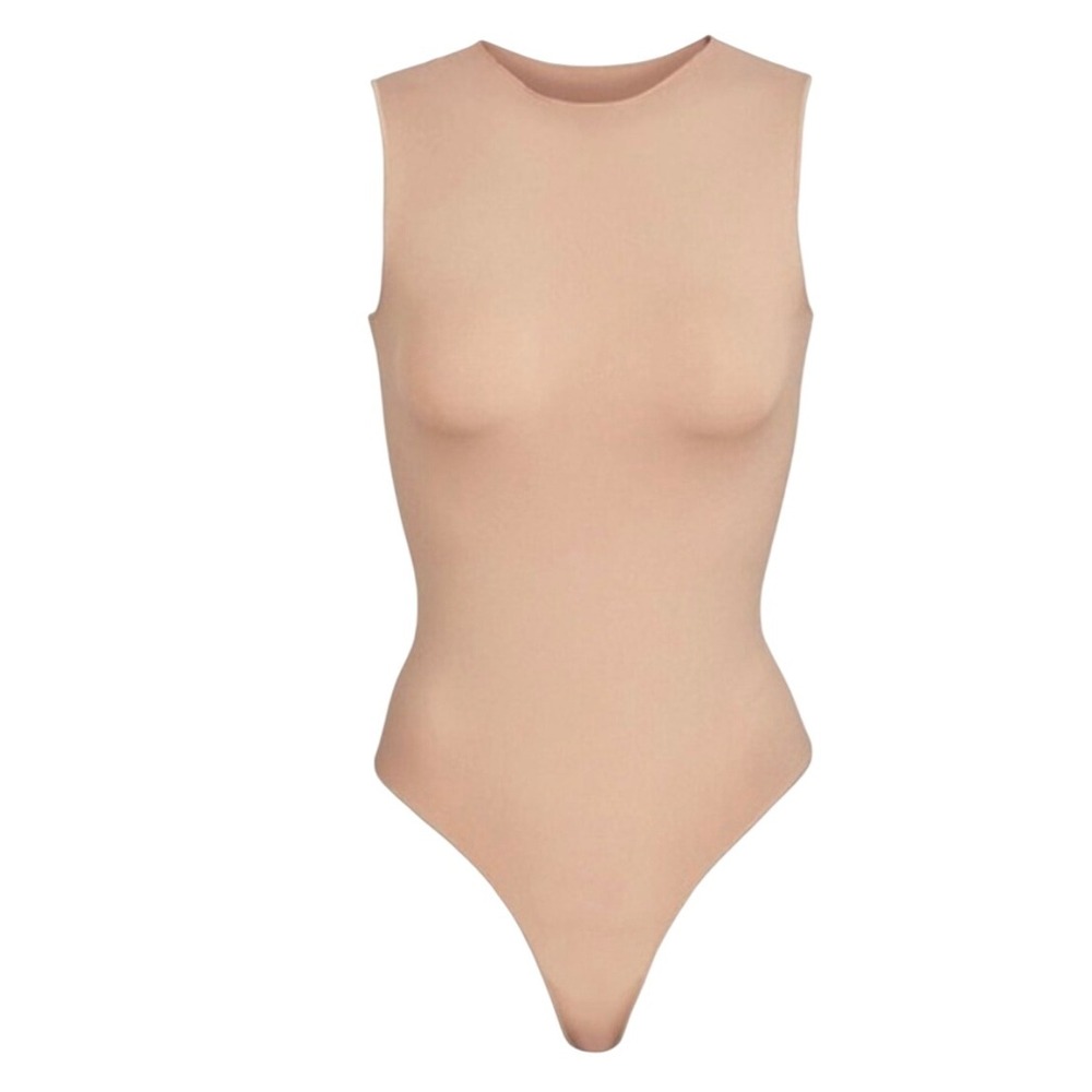 SKIMS Essential Bodysuit Crew Neck Sleeveless Tan Brown 2X 3X Shapewear
